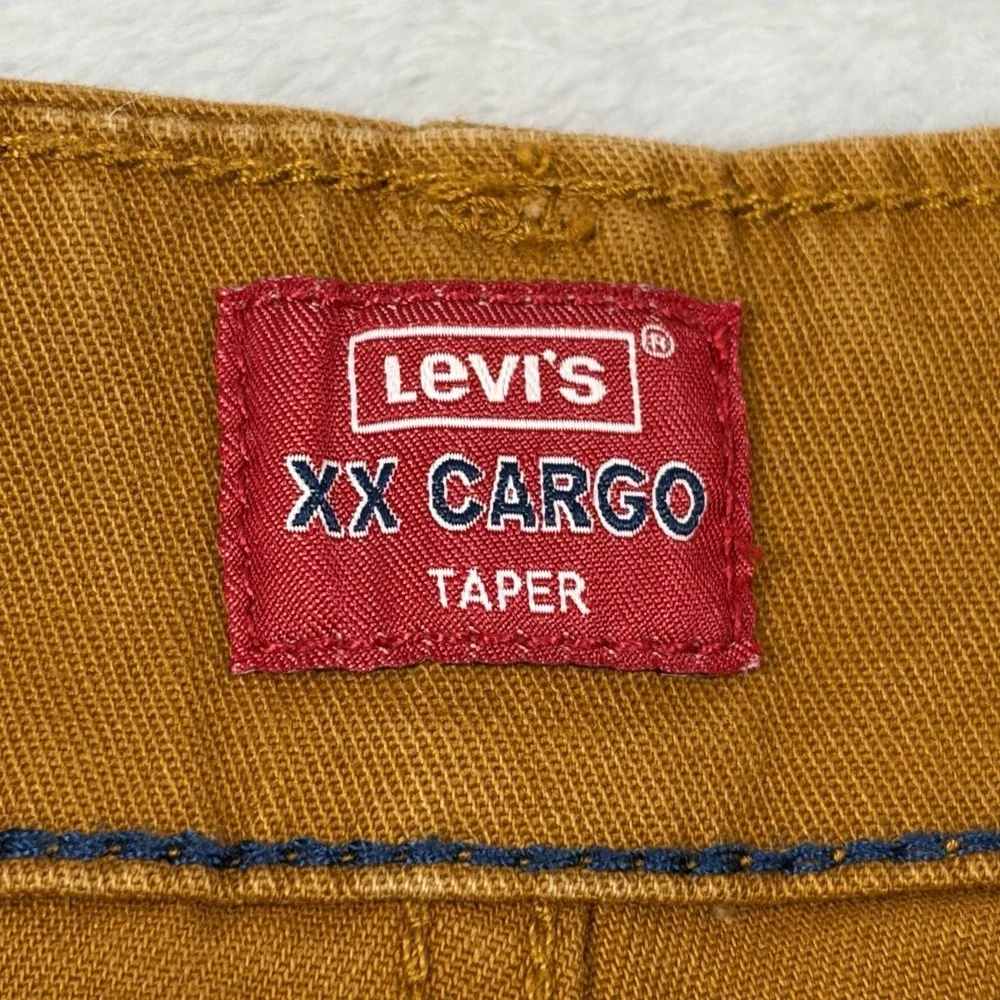 Levi's XX Cargo Twill Pants Men 32x32 Mustard ‎ Preppy Standard Taper Stretch